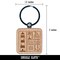 Shine Bright Lighthouse and Nautical Elements Engraved Wood Square Keychain Tag Charm